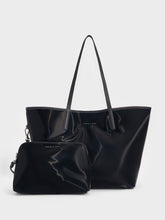 Charles & Ke*th -  Sianna Crinkle-Effect Reversible Tote Bag - Noir (AD)